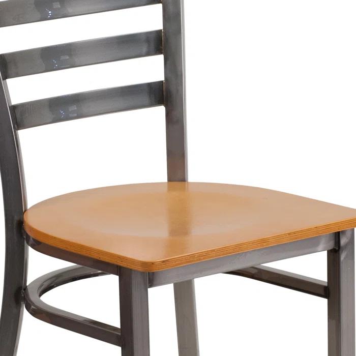 Flash Furniture Kendall Clear Coated Ladder Back Metal Restaurant Chair