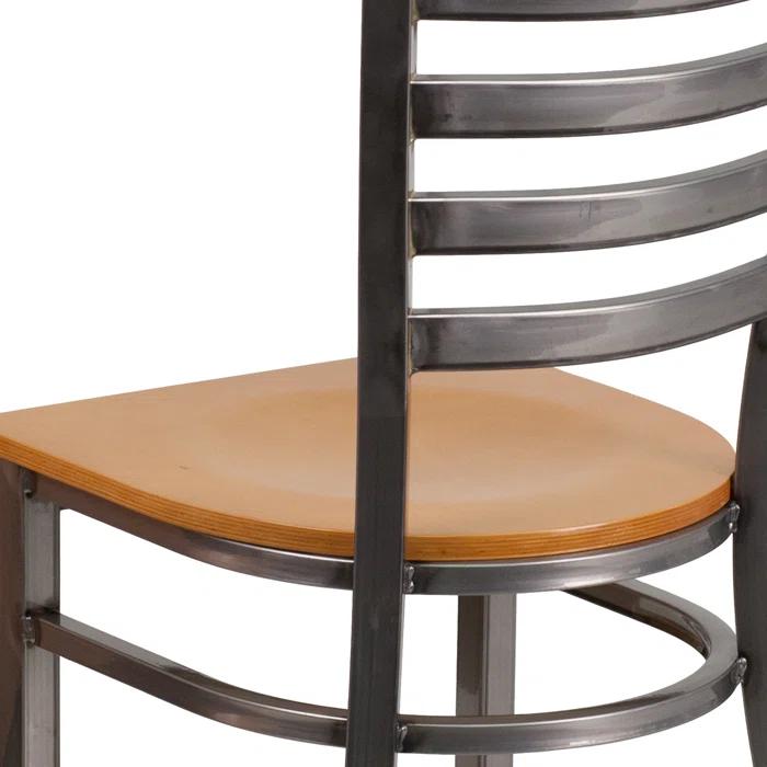 Flash Furniture Kendall Clear Coated Ladder Back Metal Restaurant Chair