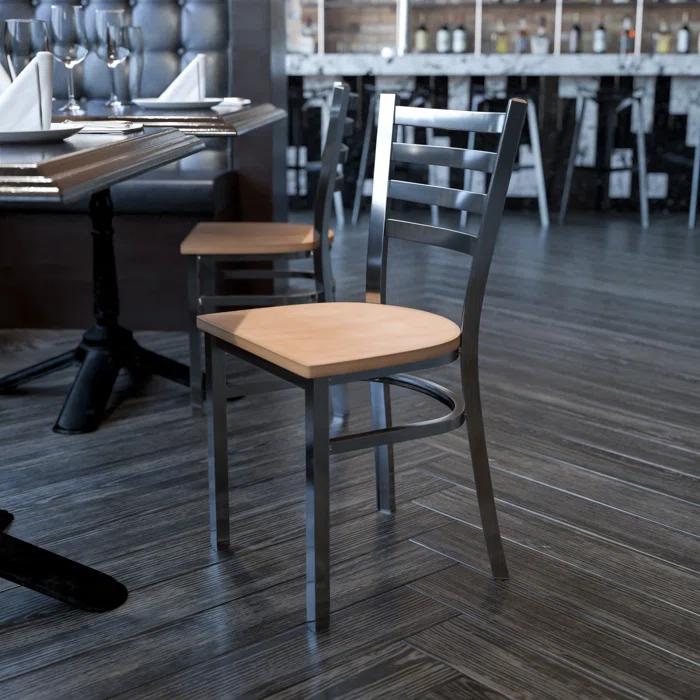 Flash Furniture Kendall Clear Coated Ladder Back Metal Restaurant Chair
