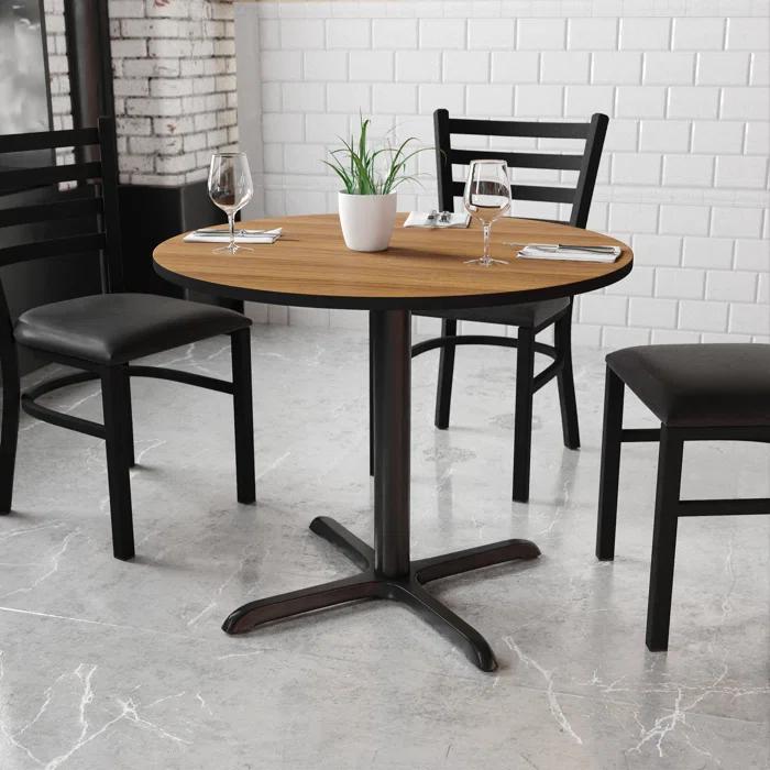 Flash Furniture Carrus Round Laminate Table Top with Height Table Base