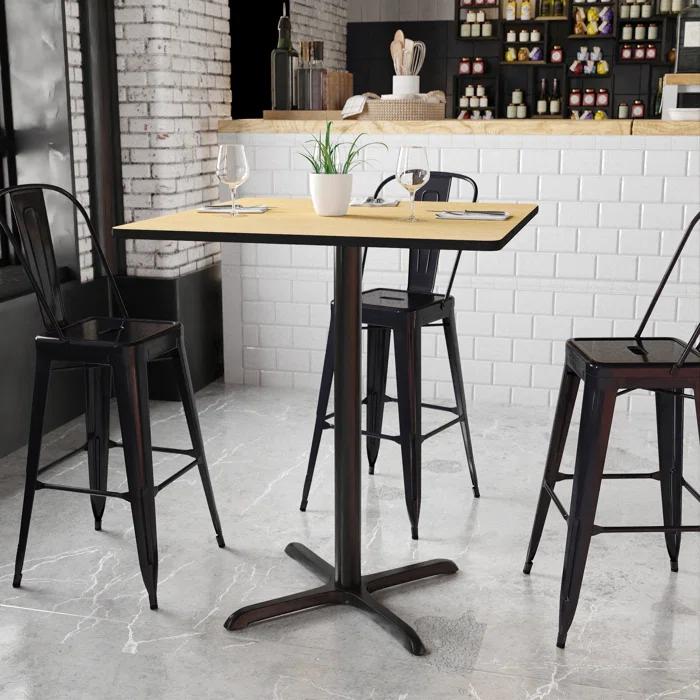 Flash Furniture Laminate Table Top with Table Height Base