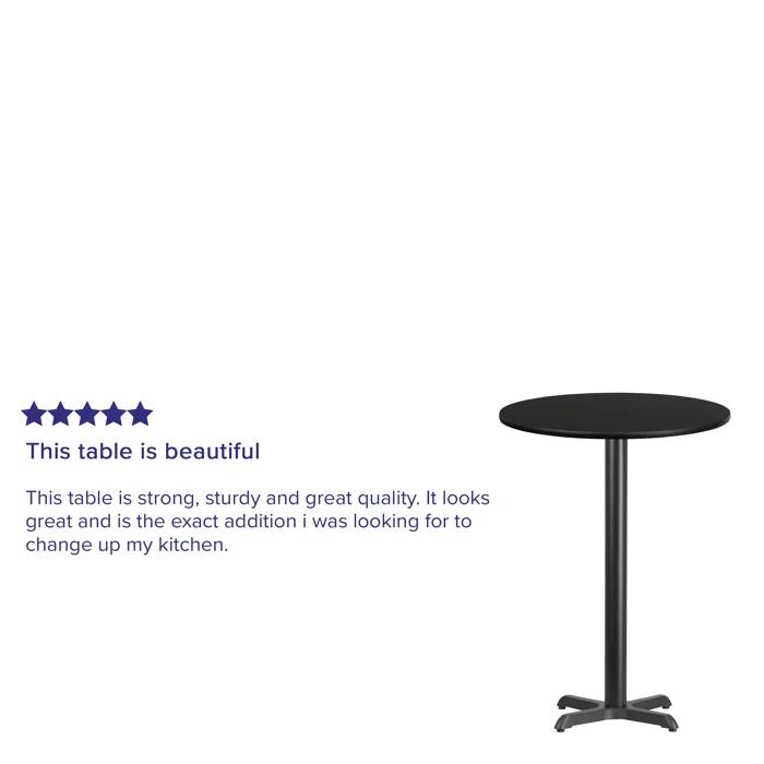 Flash Furniture Carrus Round Laminate Table Top with Height Table Base
