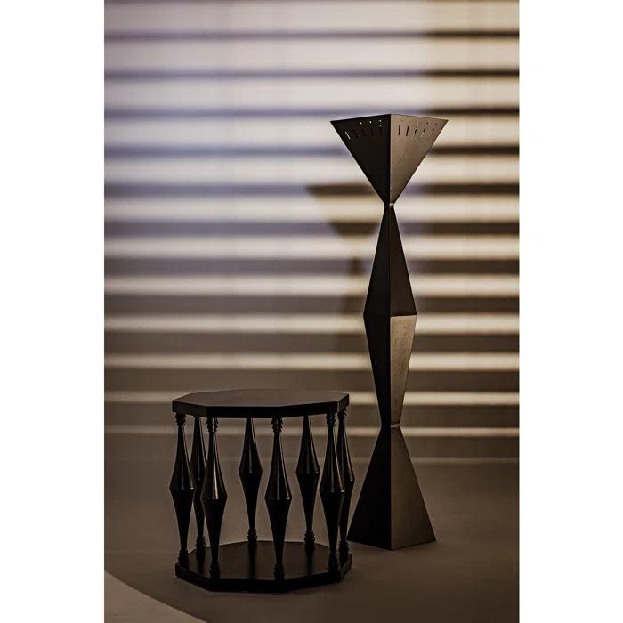 Noir Brixton 66'' Matte Black Torchiere Floor Lamp