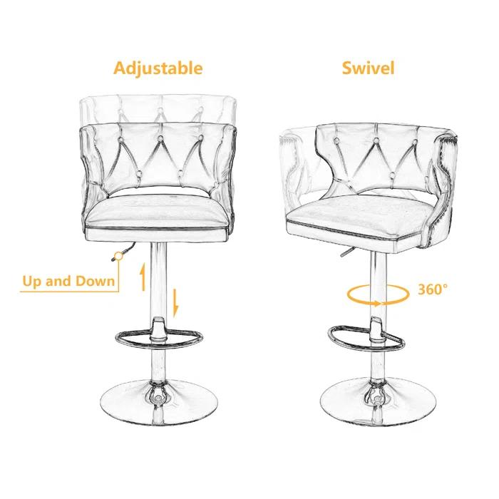 Rosdorf Park Swivel Adjustable Height Counter Stool (Set of 2)