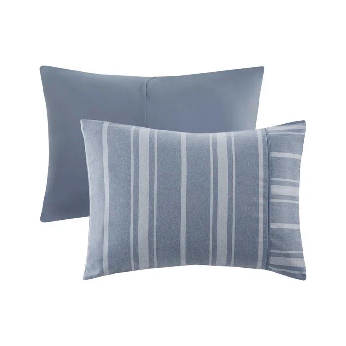 Kent 3 Piece Striped Herringbone Oversized Comforter Set