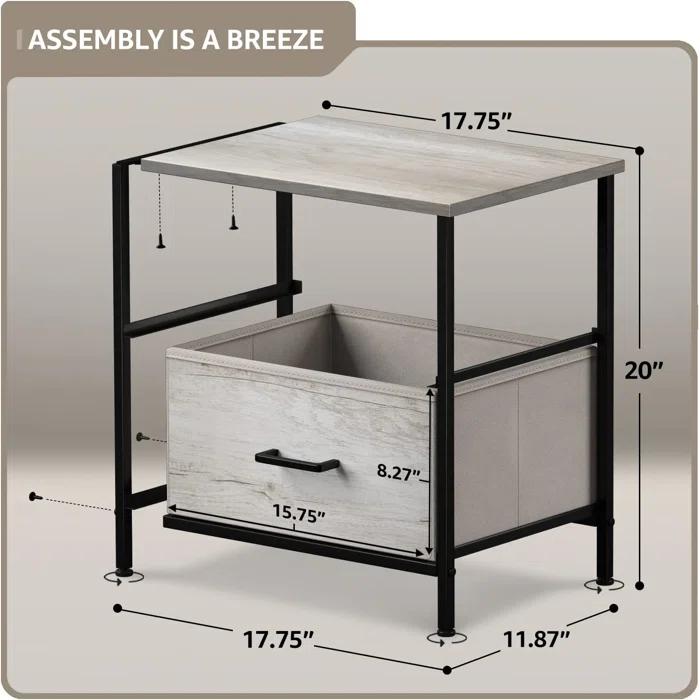 Sorbus Sorbus Nightstand with 2 Drawers in Rustic