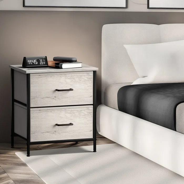 Sorbus Sorbus Nightstand with 2 Drawers in Rustic