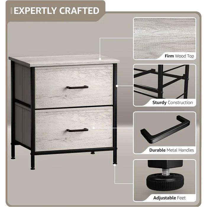 Sorbus Sorbus Nightstand with 2 Drawers in Rustic