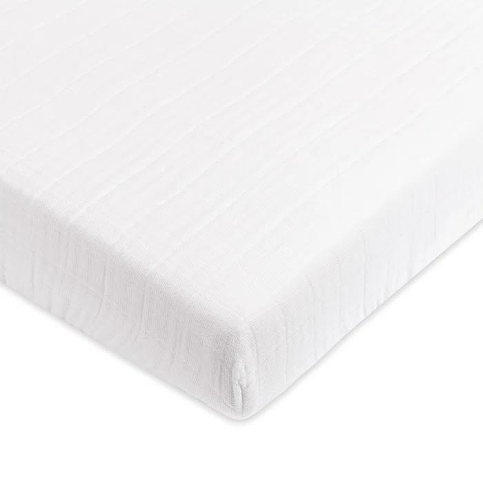 Plain White Muslin Mini Fitted Sheet