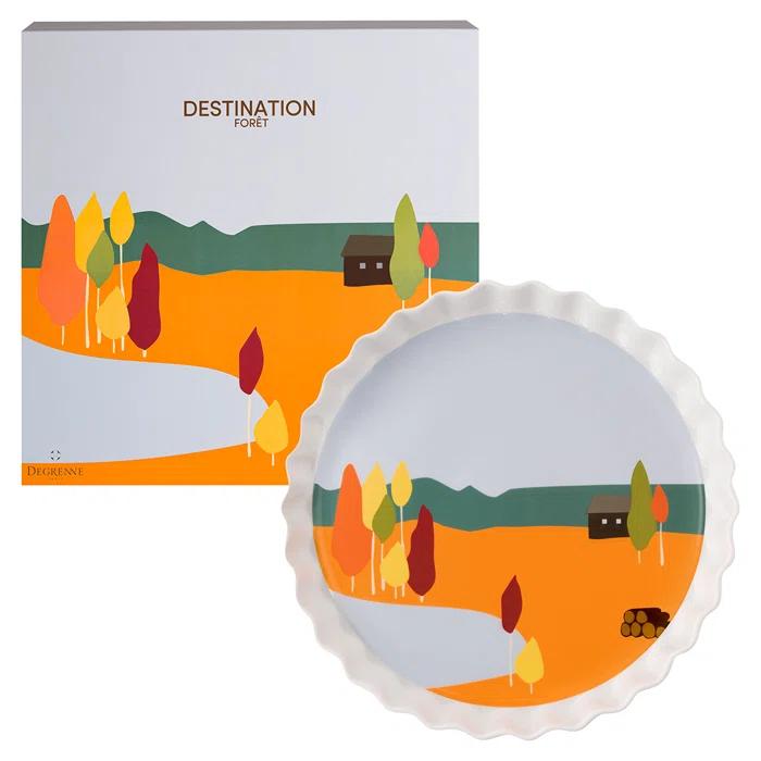 DEGRENNE Paris Destination Foret -Round Pie Dish 11.8"