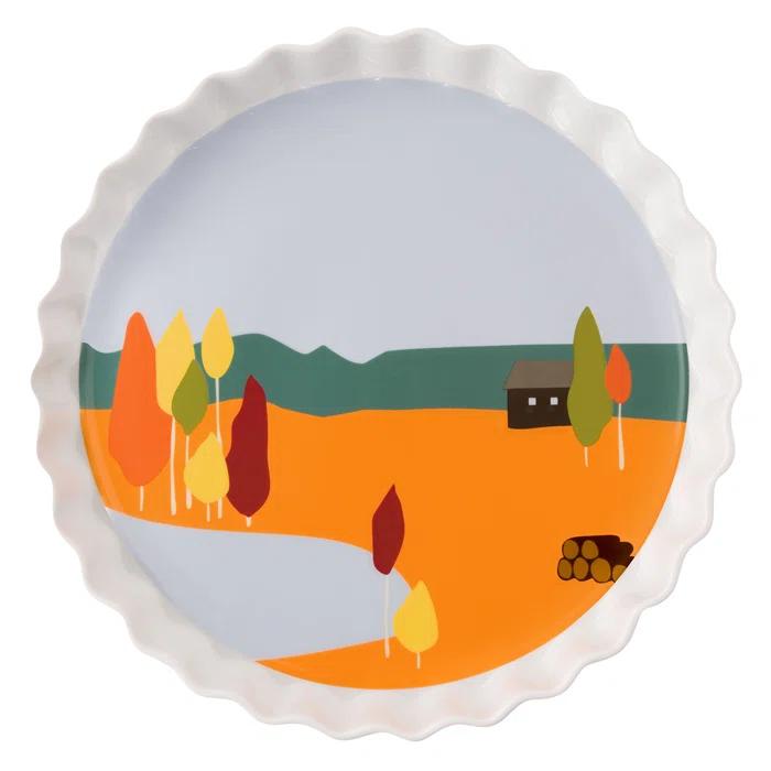 DEGRENNE Paris Destination Foret -Round Pie Dish 11.8"