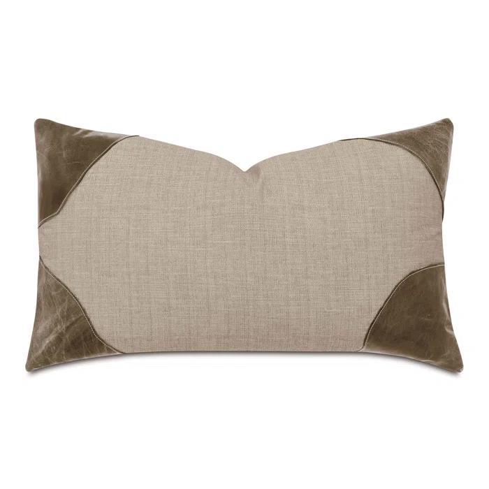 Higgins Leather Corners Pillow Cover & Insert