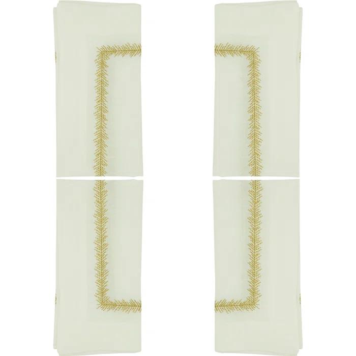 Saro Pomeline Collection Polyester No Pattern Square Napkin (Set of 4)