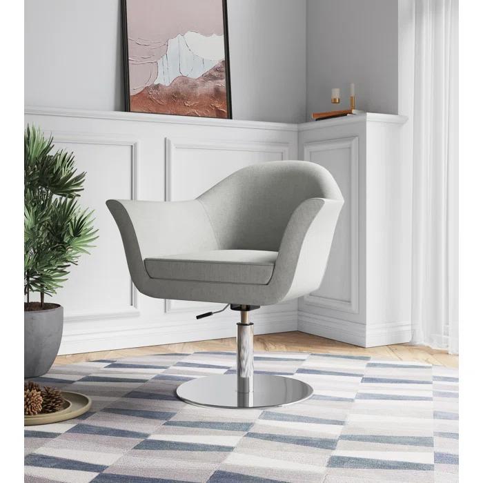 Orren Ellis Hillian Upholstered Swivel Armchair (Set of 2)