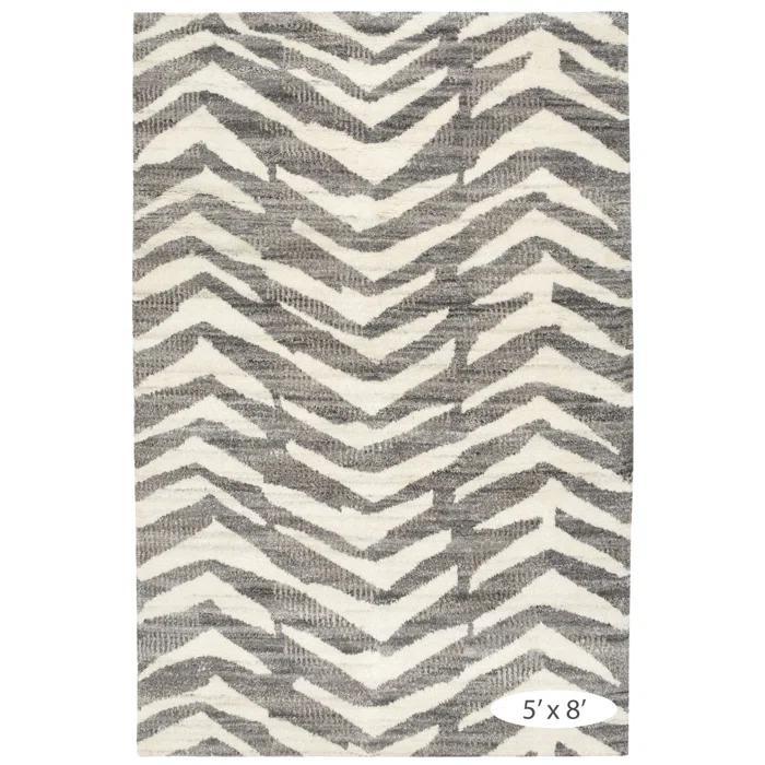 Farah Grey Hand Knotted Wool Rug