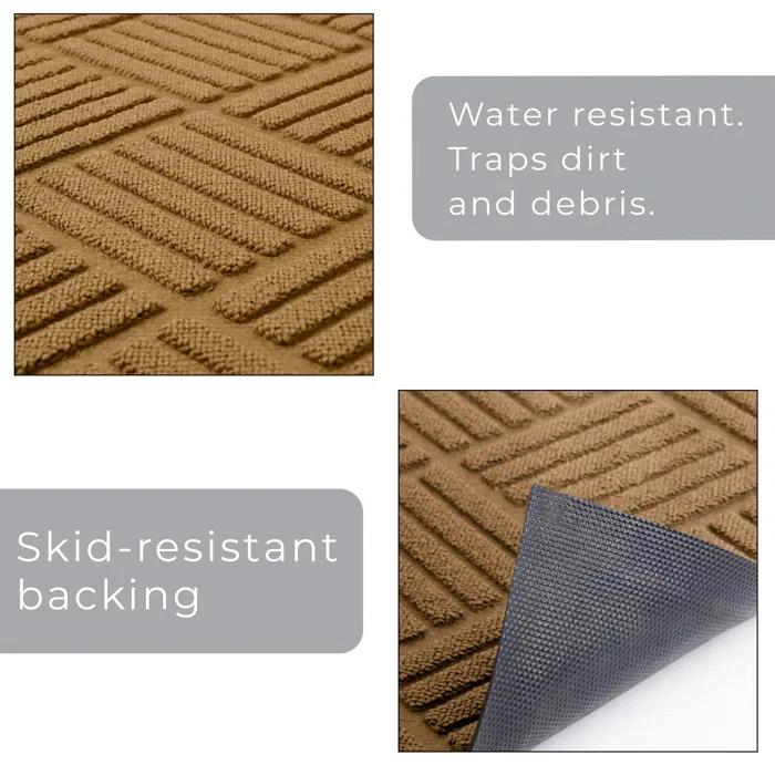 SmartDesign Smart Design All-weather High-traffic Door Mat - Large - Durable, Easy Clean - Indoor Or Outdoor - Skid-resistant - Front Entrance Welcome Doormat, Back Home Entry Floor Rug - Light Gray Diamond
