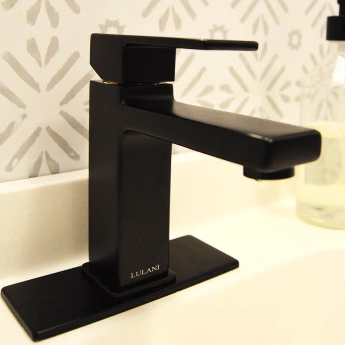 Lulani BA-600-01MB Lulani Capri Single Hole Bathroom Faucet with Drain Assembly