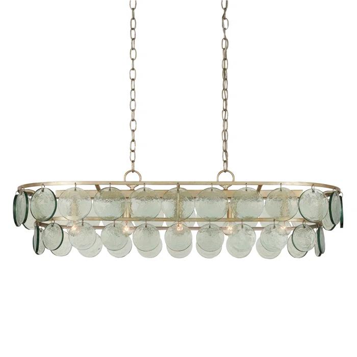Silver Leaf 5-Light Chandelier with Recycled Glass Discs