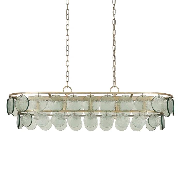 Silver Leaf 5-Light Chandelier with Recycled Glass Discs