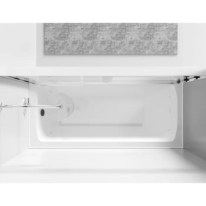 54.33" - 60" W x 60" H Double Sliding Semi-Frameless Tub Door