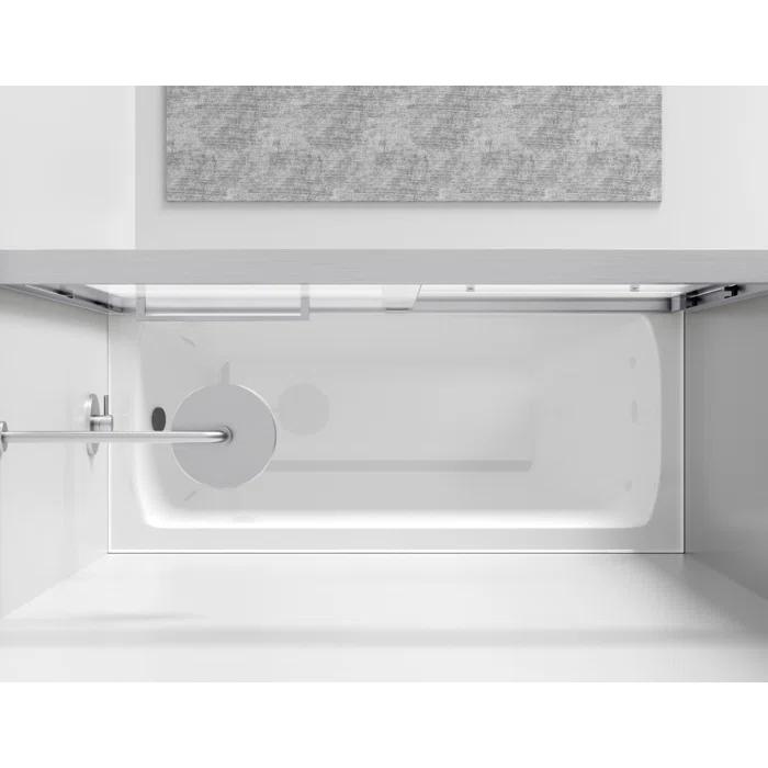 54.33" - 60" W x 60" H Double Sliding Semi-Frameless Tub Door