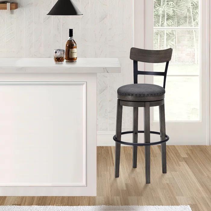 Red Barrel Studio® Obdulio Swivel Upholstered Counter Stool