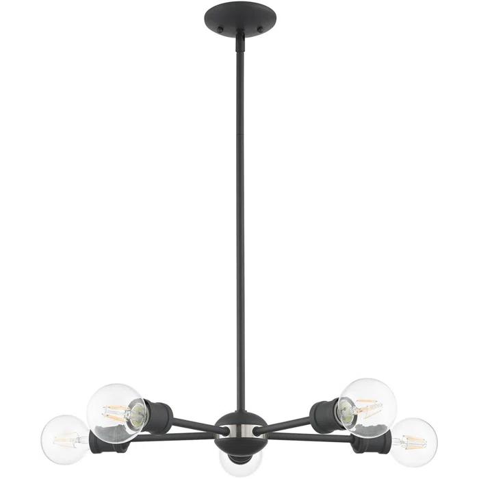 5 - Light Steel Dimmable Sputnik Sphere Chandelier
