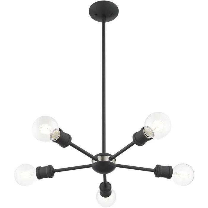 5 - Light Steel Dimmable Sputnik Sphere Chandelier