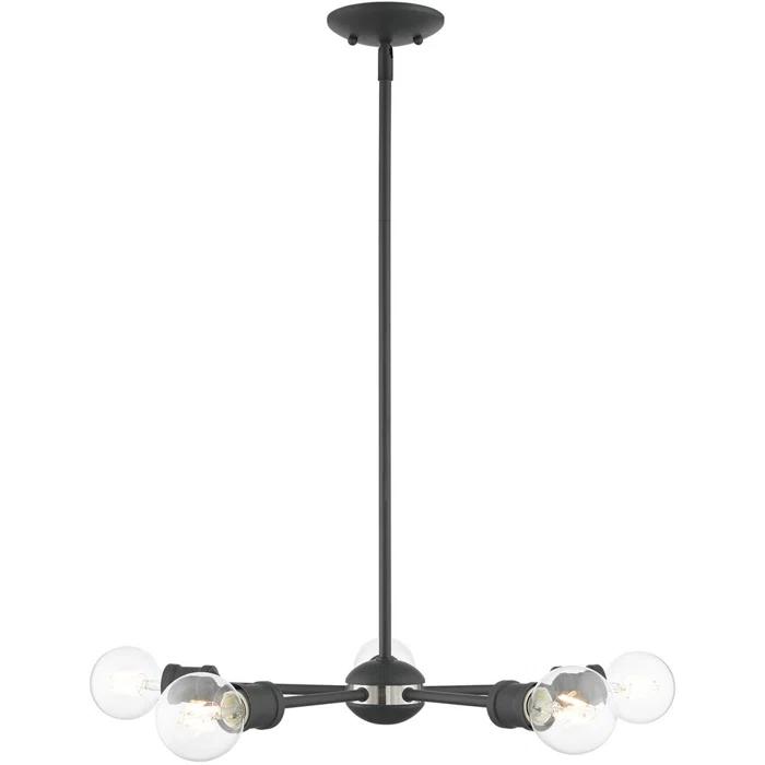 5 - Light Steel Dimmable Sputnik Sphere Chandelier