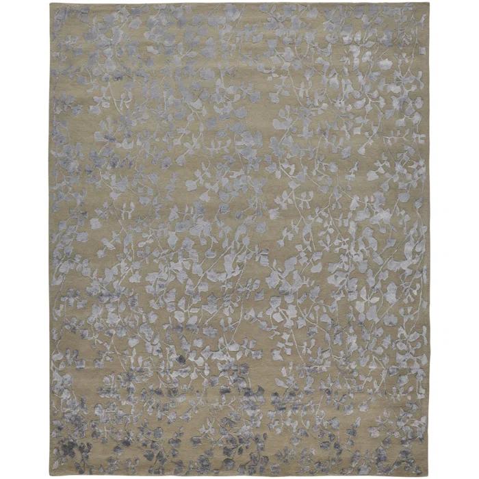 Khalo Floral Handmade Tufted Latte Tan Area Rug