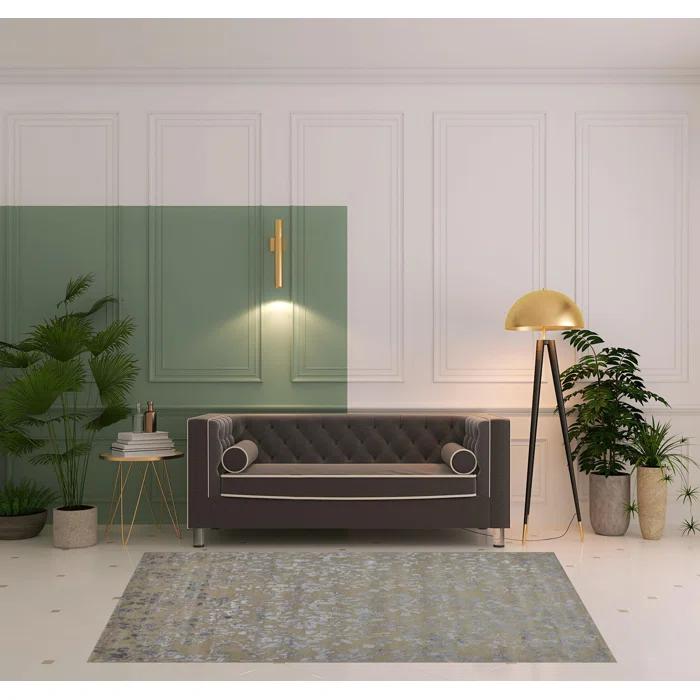 Khalo Floral Handmade Tufted Latte Tan Area Rug