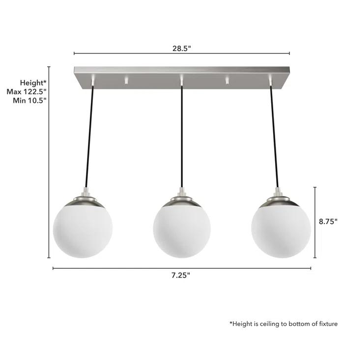 Hepburn 3 - Light Linear Globe Pendant