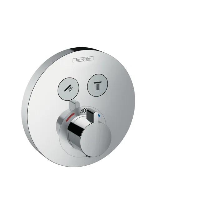 Showerselect S 1-Handle 6-Inch Wide, Temperature Memory, Thermostatic Valve Trim Only, with Diverter