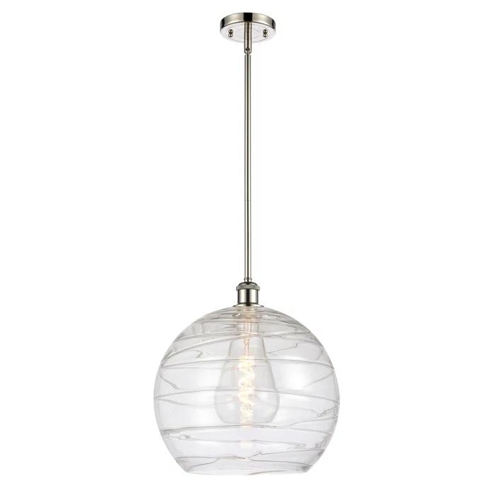Athens Deco Swirl 1 - Light Single Drop Pendant Pendant