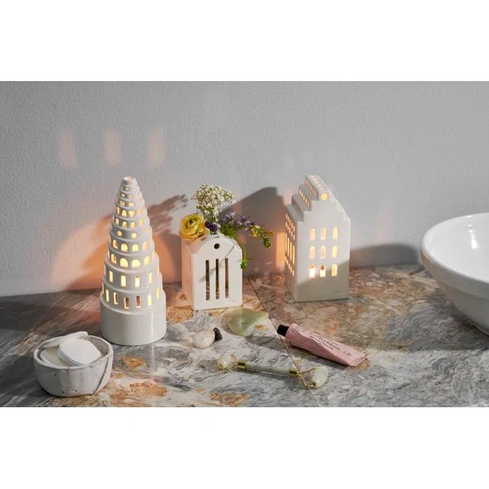 Kähler Urbania 4.1'' H Concrete / Cement Tabletop Lantern