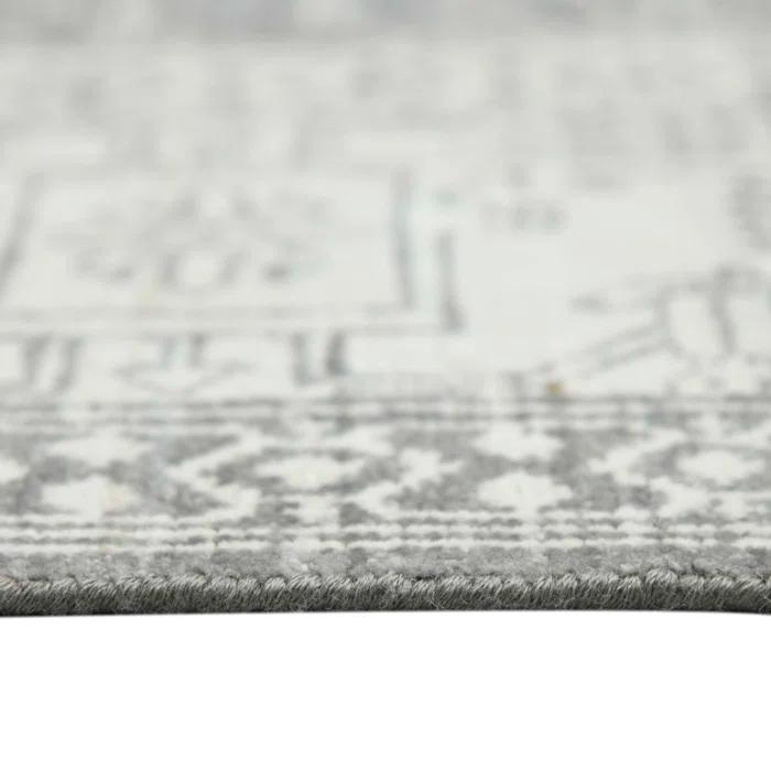 Nuit Arabe Wool Geometric Area Rug in Silver