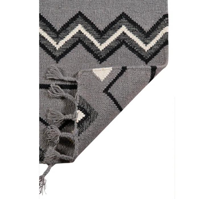 Union Rustic Oneil Moroccan Handmade Wool Gray Area Rug