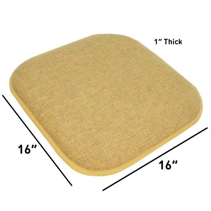 Sweet Home Collection Alexis Memory Foam No Slip Back 16" x 16" Chair Pad Cushion