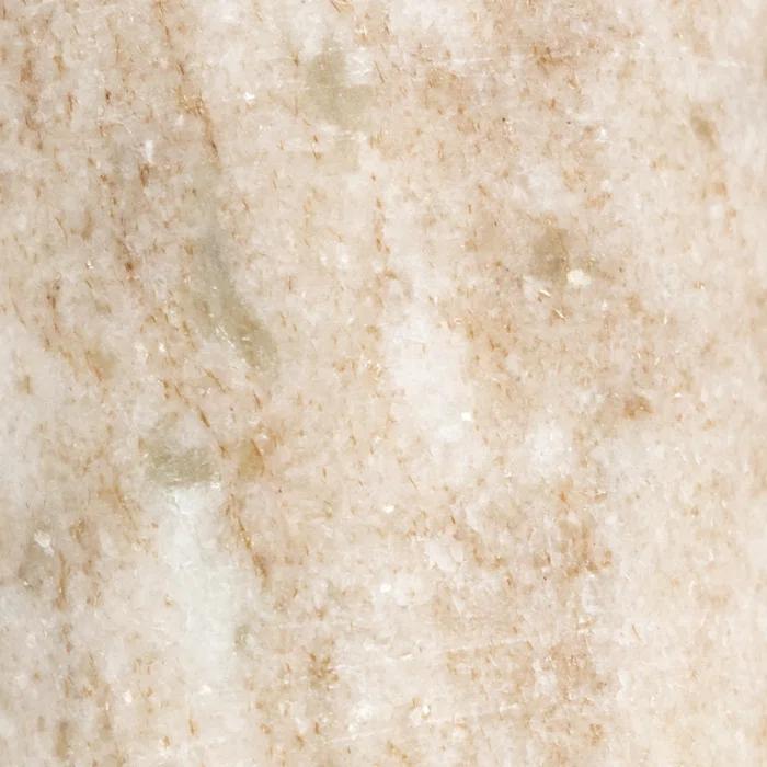 Marlow Creamy Taupe Solid Marble 12" Candlestick