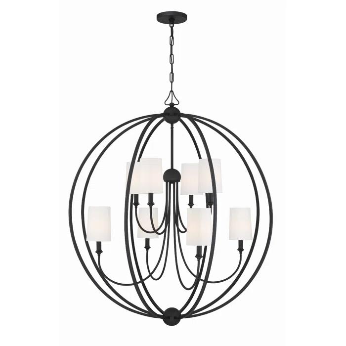 Crystorama Lighting Sylvan 8 - Light Chandelier in  Black Forged