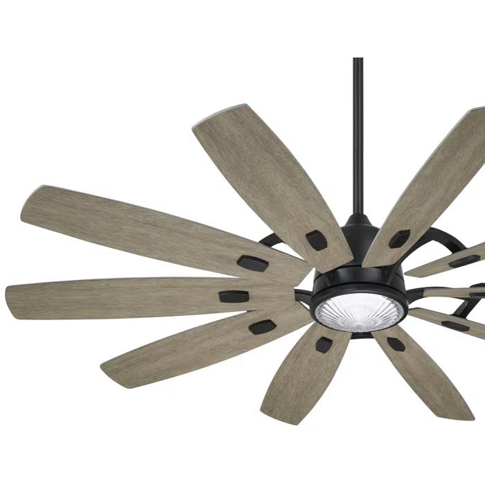 65" 10 - Blade LED Standard Ceiling Fan with Remote Control and Light Kit Included