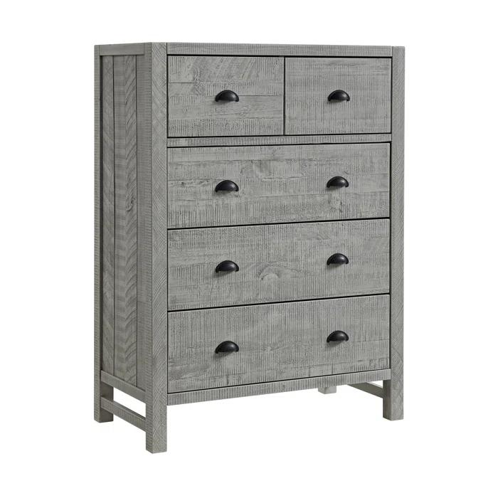 Alaterre Arden 36" W Bohemian Style Rectangular Chest With 5 Drawers, With Hidden Fasteners
