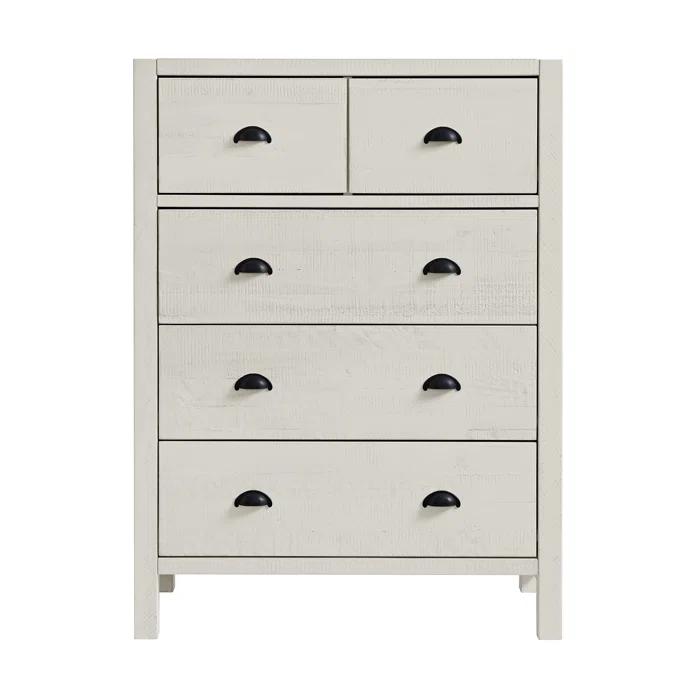 Alaterre Arden 36" W Bohemian Style Rectangular Chest With 5 Drawers, With Hidden Fasteners