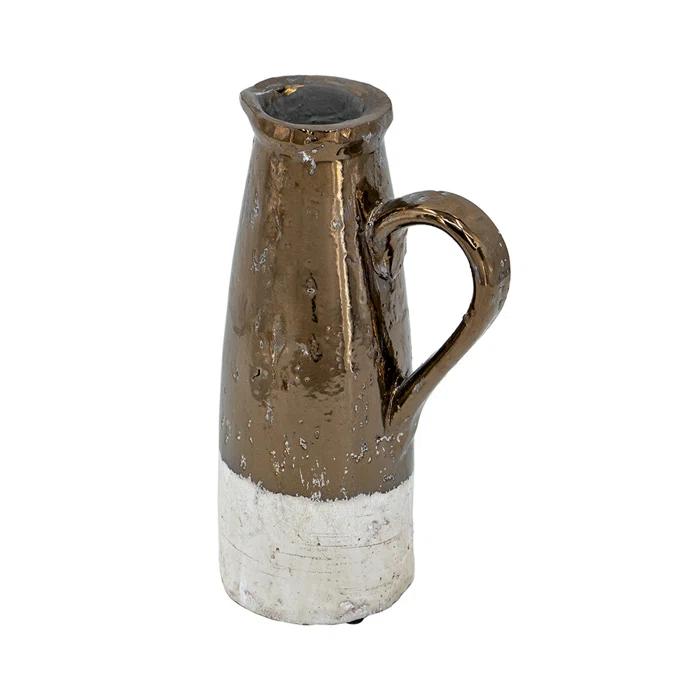 Libra Sienna Brown Ceramic Decorative Bottles