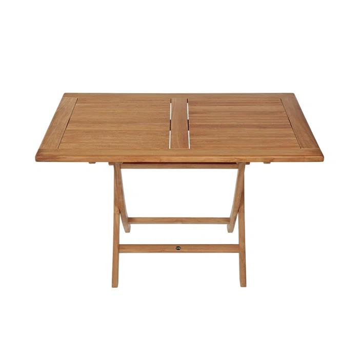 Teak Wood Folding Outdoor Dining Table, 59" Rectangular