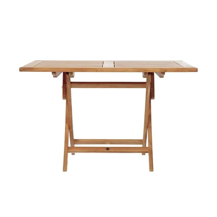 Teak Wood Folding Outdoor Dining Table, 59" Rectangular