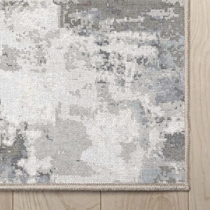 Nuzzo Marrakech Mid-Century Modern Brushstroke Flat-Weave Gray Area Rug