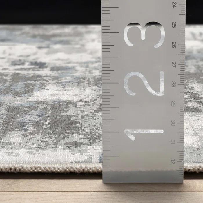 Nuzzo Marrakech Mid-Century Modern Brushstroke Flat-Weave Gray Area Rug