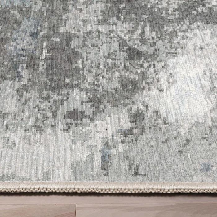 Nuzzo Marrakech Mid-Century Modern Brushstroke Flat-Weave Gray Area Rug