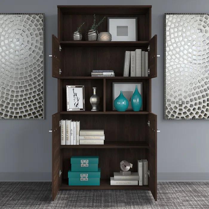 Bush Business Furniture Office 500 72W Height Adjustable Standing Desk with Storage and Bookcase